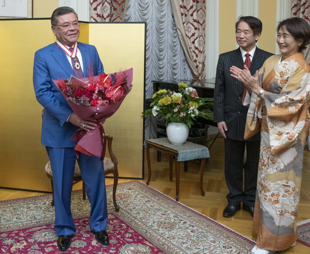 The Order of the Rising Sun awarded to Patokh Chodiev by the Japanese Ambassador Mr Toyohisa Kozuki
